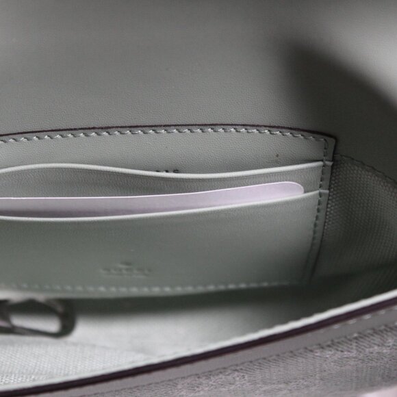 NWT GUCCI GG Ophidia Summer Denim Harness Travel Shoulder Bag Salvy Green 757309 - Picture 11 of 12